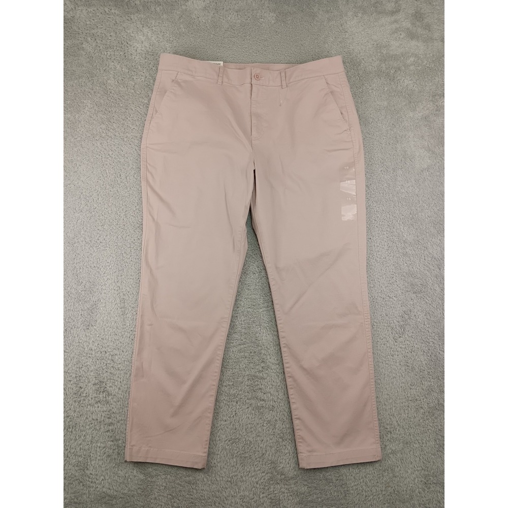 Eddie Bauer Pants Women 16 (38x27.5) Pink NWT Straight Chino Mid Rise Stretch